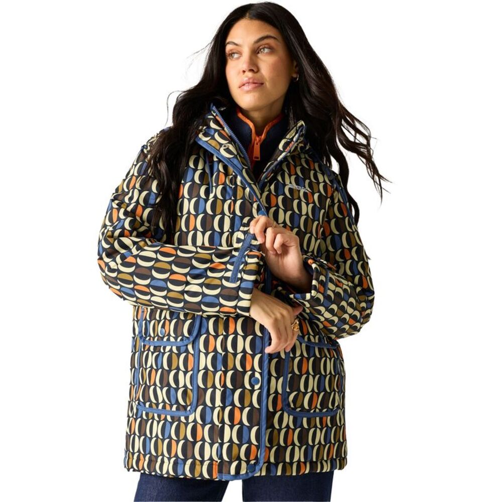 Regatta Womens/Ladies Orla Kiely Oval Insulated Waterproof Jacket / Navy/Multico